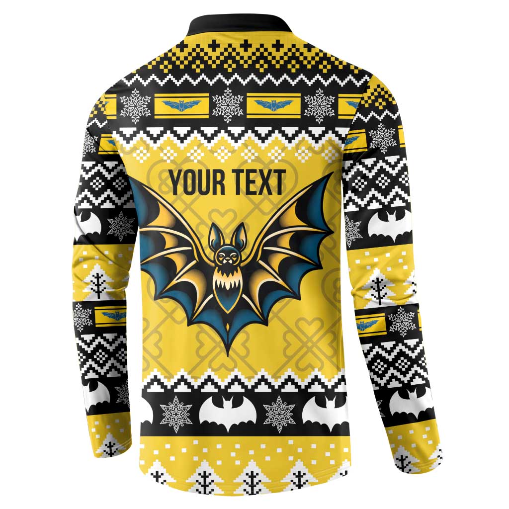 Personalized Brecknockshire Wales Christmas Button Sweatshirt Welsh Celtic Bat Design - Wonder Print Shop