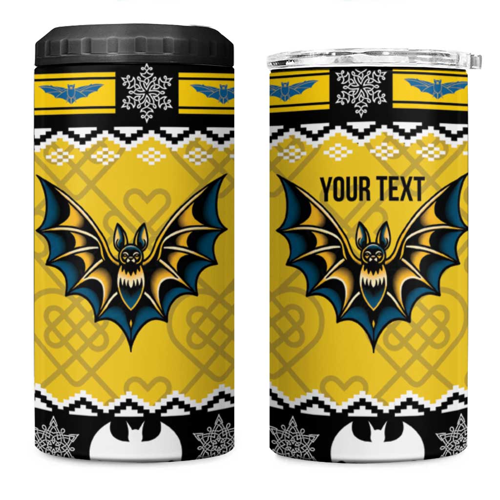 Personalized Brecknockshire Wales Christmas 4 in 1 Can Cooler Tumbler Welsh Celtic Bat Design - Wonder Print Shop