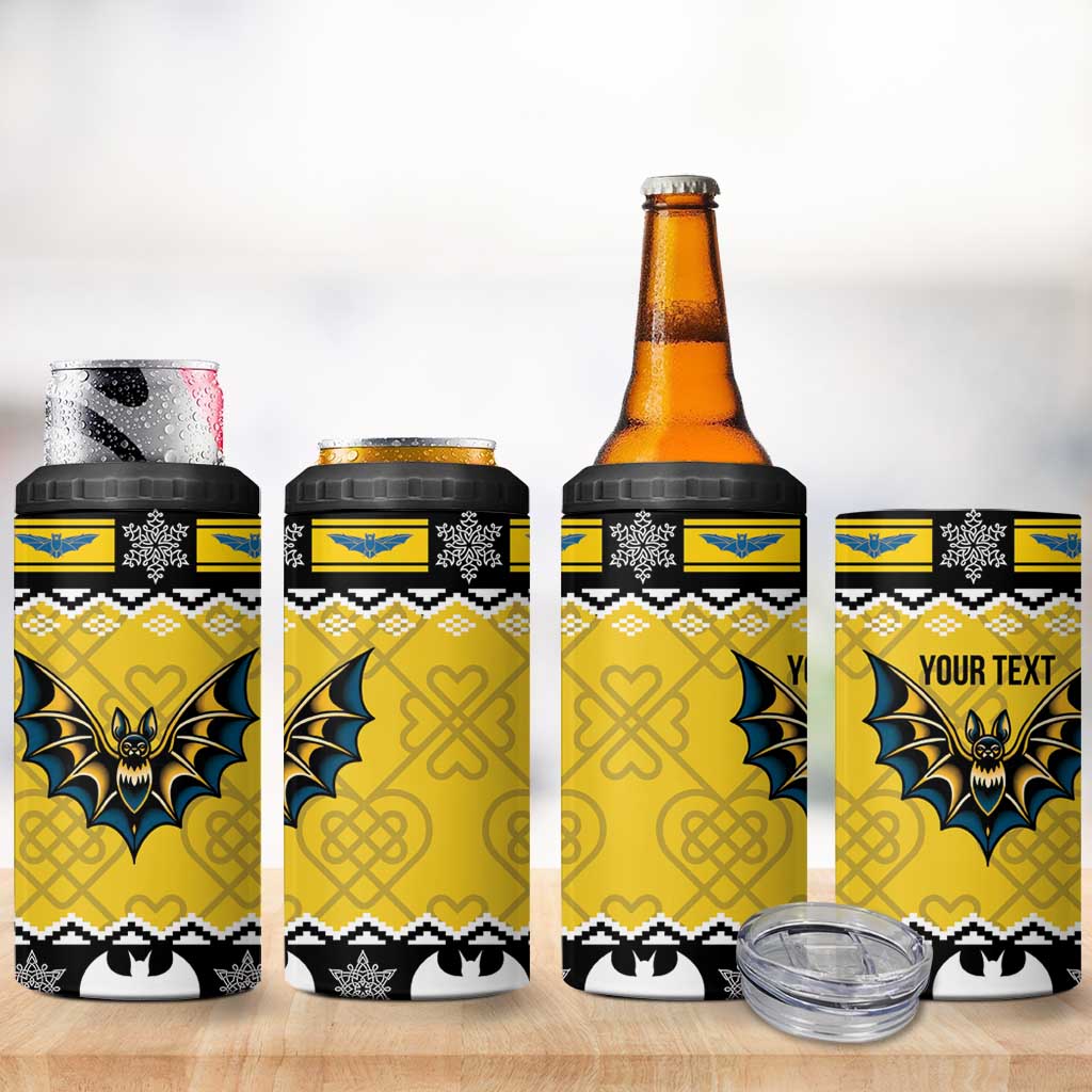 Personalized Brecknockshire Wales Christmas 4 in 1 Can Cooler Tumbler Welsh Celtic Bat Design - Wonder Print Shop