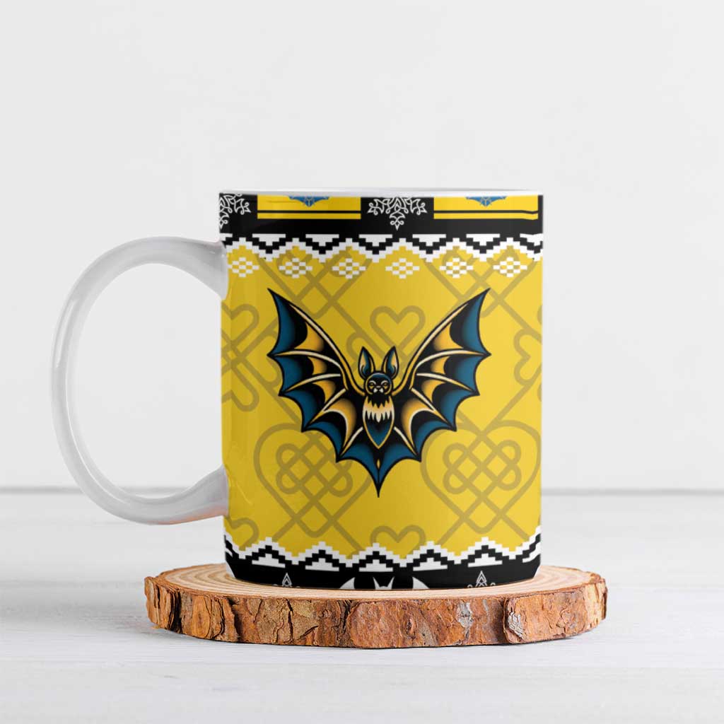 Personalized Brecknockshire Wales Christmas Ceramic Mug Welsh Celtic Bat Design - Wonder Print Shop