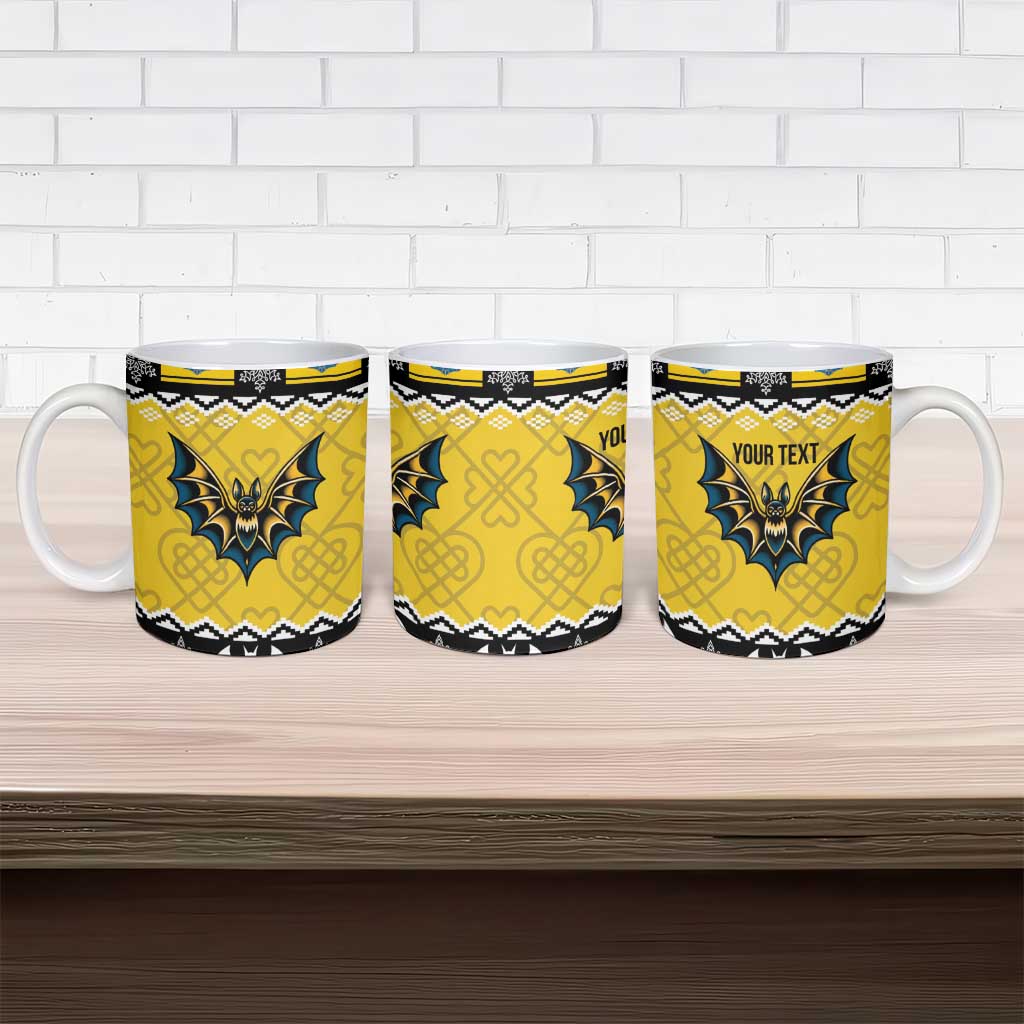 Personalized Brecknockshire Wales Christmas Ceramic Mug Welsh Celtic Bat Design - Wonder Print Shop