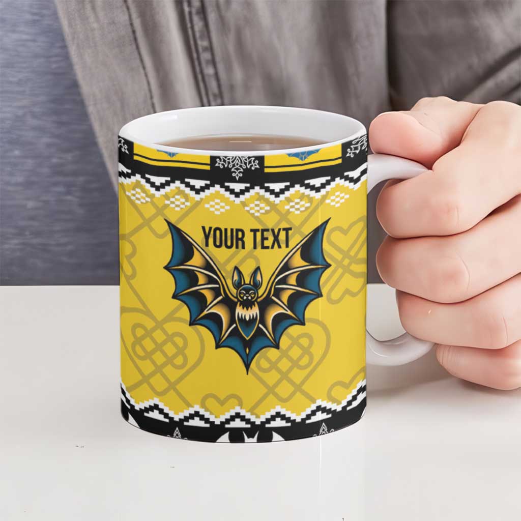 Personalized Brecknockshire Wales Christmas Ceramic Mug Welsh Celtic Bat Design - Wonder Print Shop