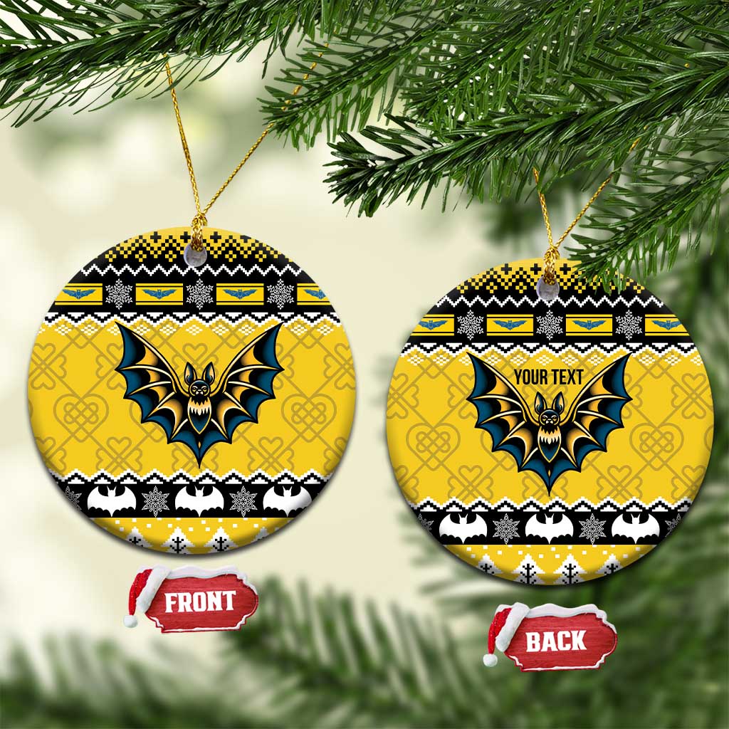 Personalized Brecknockshire Wales Christmas Ceramic Ornament Welsh Celtic Bat Design - Wonder Print Shop