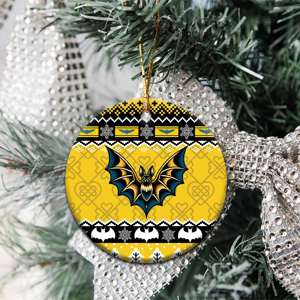 Personalized Brecknockshire Wales Christmas Ceramic Ornament Welsh Celtic Bat Design - Wonder Print Shop