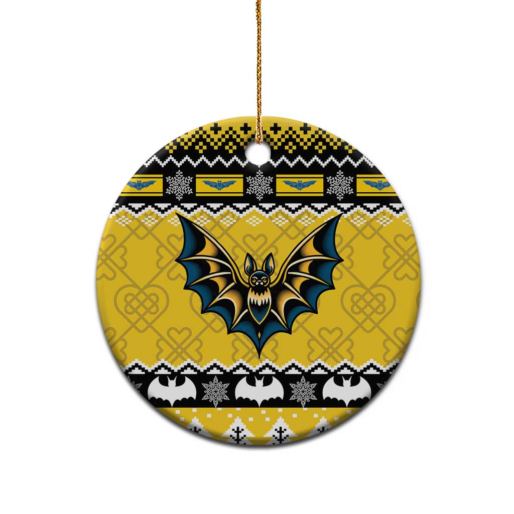 Personalized Brecknockshire Wales Christmas Ceramic Ornament Welsh Celtic Bat Design - Wonder Print Shop