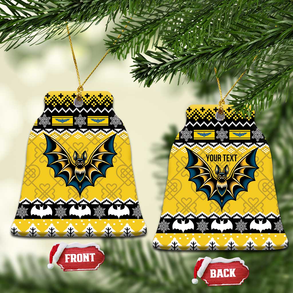 Personalized Brecknockshire Wales Christmas Ceramic Ornament Welsh Celtic Bat Design - Wonder Print Shop