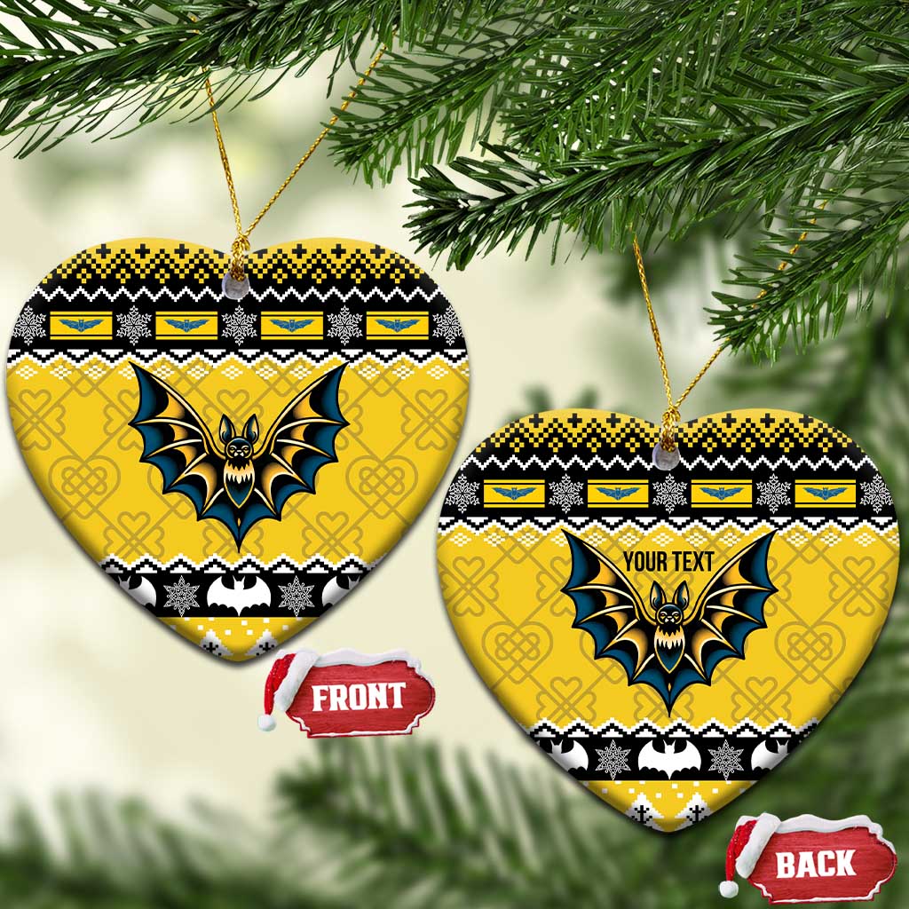 Personalized Brecknockshire Wales Christmas Ceramic Ornament Welsh Celtic Bat Design - Wonder Print Shop