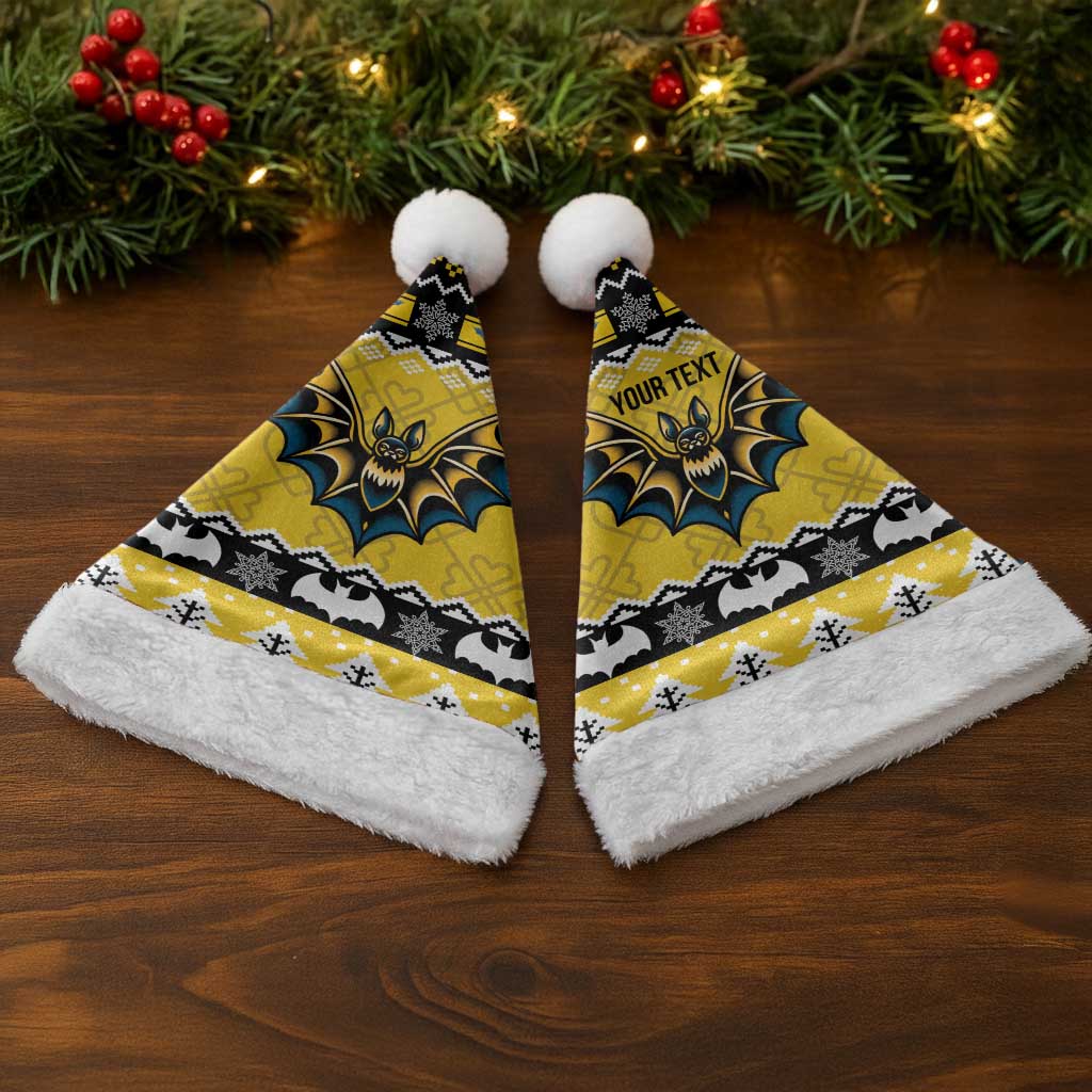 Personalized Brecknockshire Wales Christmas Santa Hat Welsh Celtic Bat Design - Wonder Print Shop