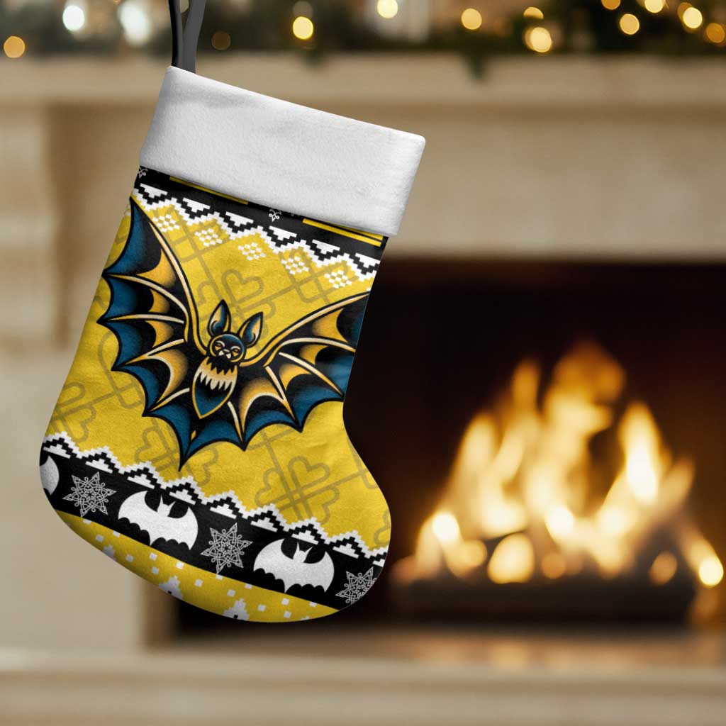 Personalized Brecknockshire Wales Christmas Stocking Welsh Celtic Bat Design - Wonder Print Shop