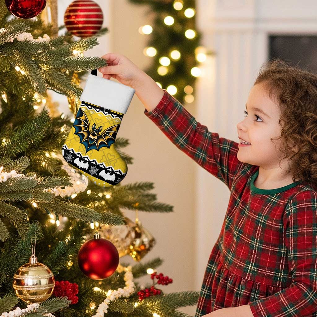 Personalized Brecknockshire Wales Christmas Stocking Welsh Celtic Bat Design - Wonder Print Shop