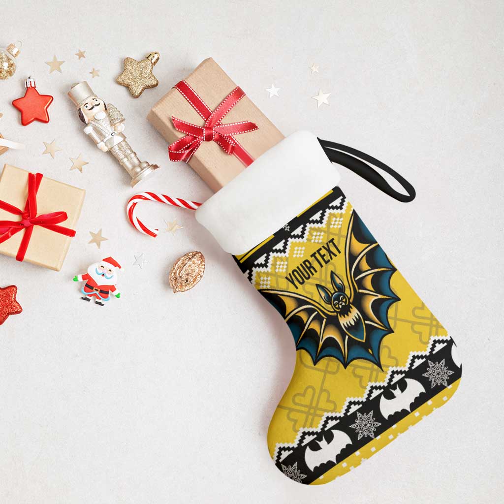 Personalized Brecknockshire Wales Christmas Stocking Welsh Celtic Bat Design - Wonder Print Shop