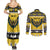 Personalized Brecknockshire Wales Christmas Couples Matching Summer Maxi Dress and Long Sleeve Button Shirt Welsh Celtic Bat Design - Wonder Print Shop