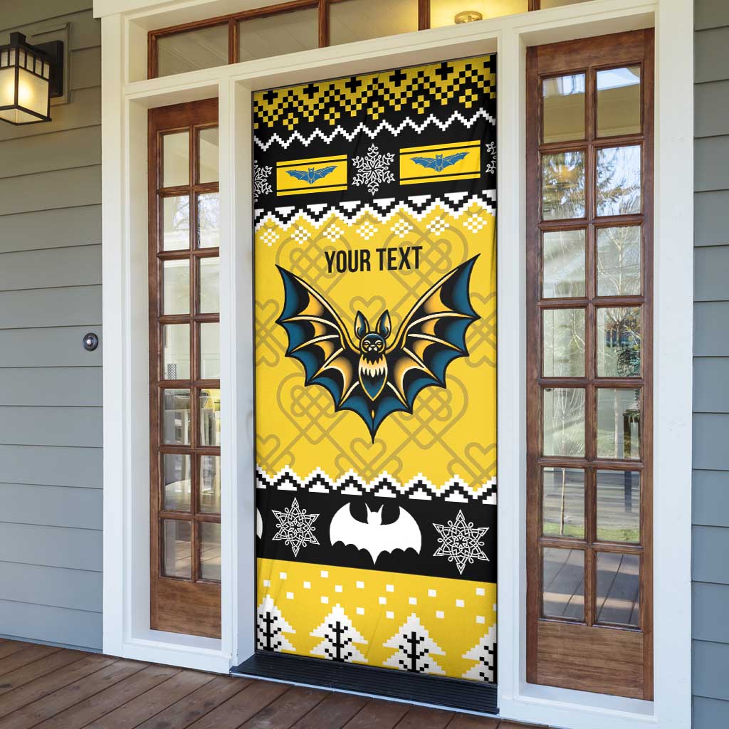 Personalized Brecknockshire Wales Christmas Door Cover Welsh Celtic Bat Design - Wonder Print Shop