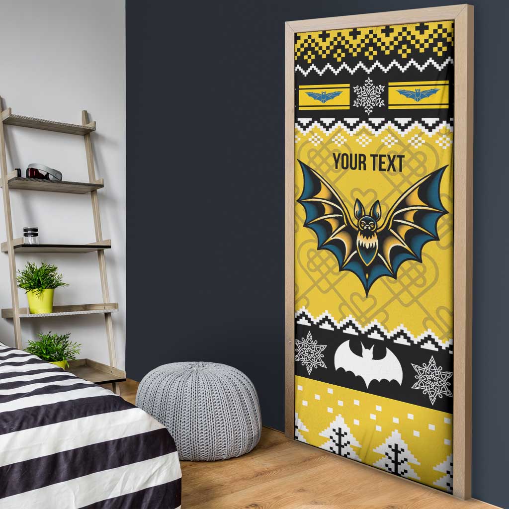 Personalized Brecknockshire Wales Christmas Door Cover Welsh Celtic Bat Design - Wonder Print Shop