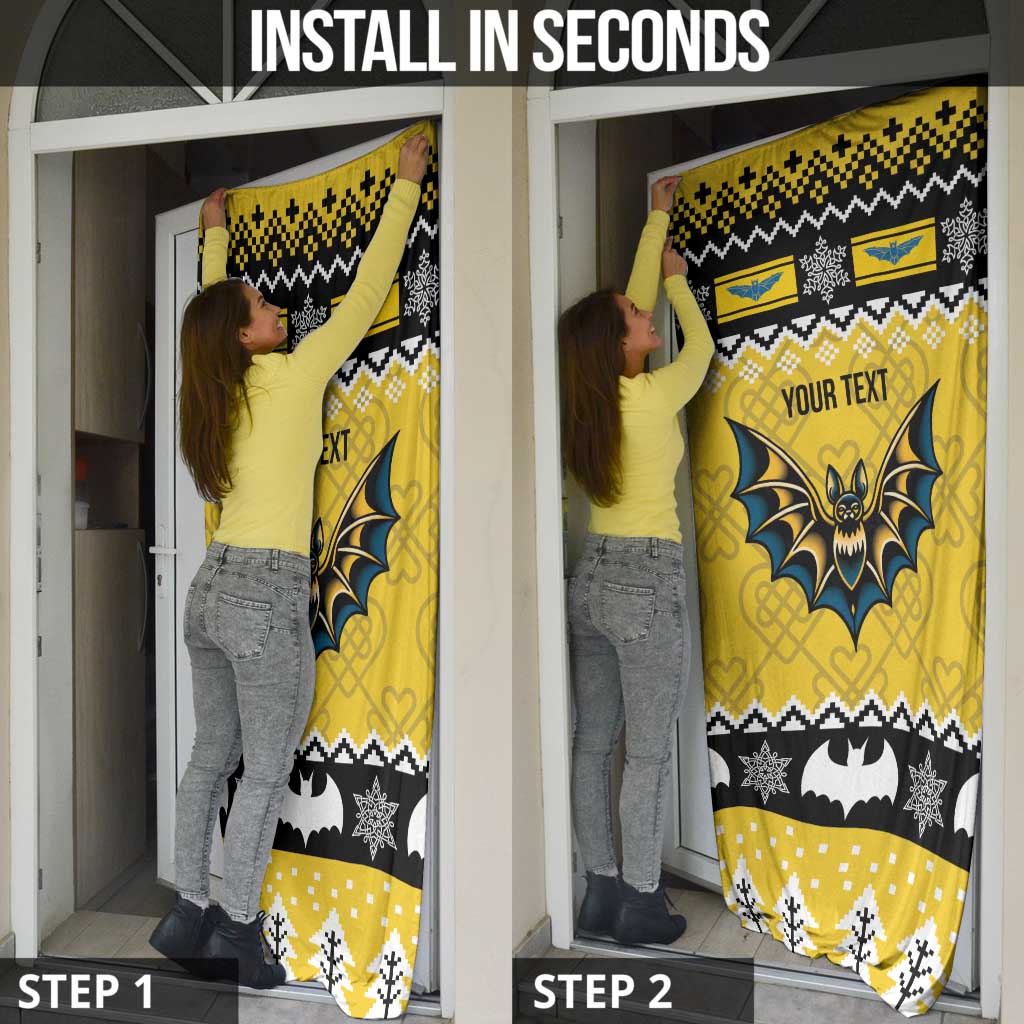 Personalized Brecknockshire Wales Christmas Door Cover Welsh Celtic Bat Design - Wonder Print Shop