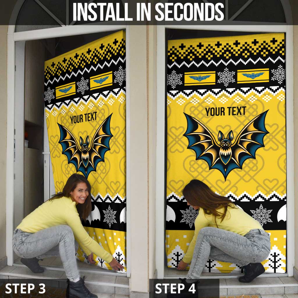 Personalized Brecknockshire Wales Christmas Door Cover Welsh Celtic Bat Design - Wonder Print Shop