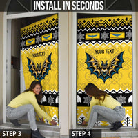 Personalized Brecknockshire Wales Christmas Door Cover Welsh Celtic Bat Design - Wonder Print Shop