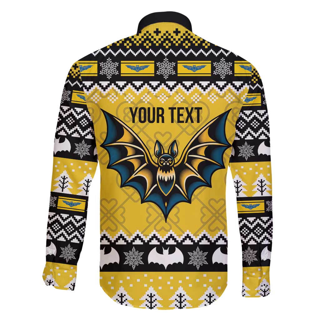 Personalized Brecknockshire Wales Christmas Family Matching Long Sleeve Bodycon Dress and Hawaiian Shirt Welsh Celtic Bat Design - Wonder Print Shop