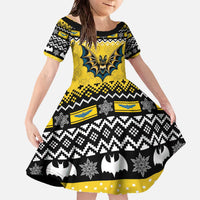 Personalized Brecknockshire Wales Christmas Family Matching Off The Shoulder Long Sleeve Dress and Hawaiian Shirt Welsh Celtic Bat Design - Wonder Print Shop