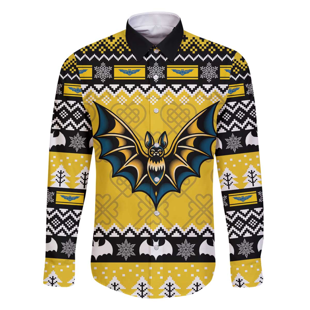 Personalized Brecknockshire Wales Christmas Family Matching Off The Shoulder Long Sleeve Dress and Hawaiian Shirt Welsh Celtic Bat Design - Wonder Print Shop