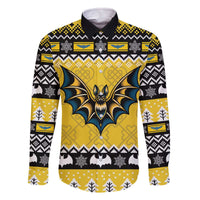 Personalized Brecknockshire Wales Christmas Family Matching Off The Shoulder Long Sleeve Dress and Hawaiian Shirt Welsh Celtic Bat Design - Wonder Print Shop