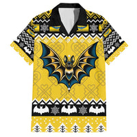 Personalized Brecknockshire Wales Christmas Family Matching Off Shoulder Short Dress and Hawaiian Shirt Welsh Celtic Bat Design - Wonder Print Shop