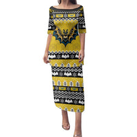 Personalized Brecknockshire Wales Christmas Family Matching Puletasi and Hawaiian Shirt Welsh Celtic Bat Design - Wonder Print Shop