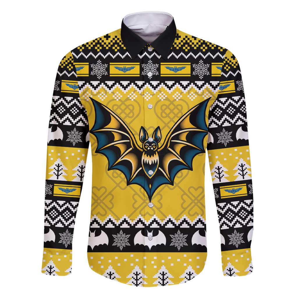 Personalized Brecknockshire Wales Christmas Family Matching Short Sleeve Bodycon Dress and Hawaiian Shirt Welsh Celtic Bat Design - Wonder Print Shop