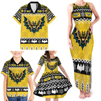 Personalized Brecknockshire Wales Christmas Family Matching Tank Maxi Dress and Hawaiian Shirt Welsh Celtic Bat Design - Wonder Print Shop