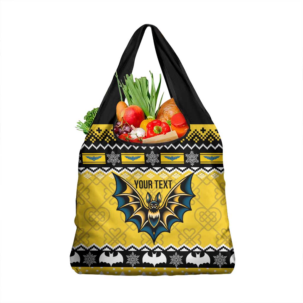 Personalized Brecknockshire Wales Christmas Grocery Bag Welsh Celtic Bat Design - Wonder Print Shop
