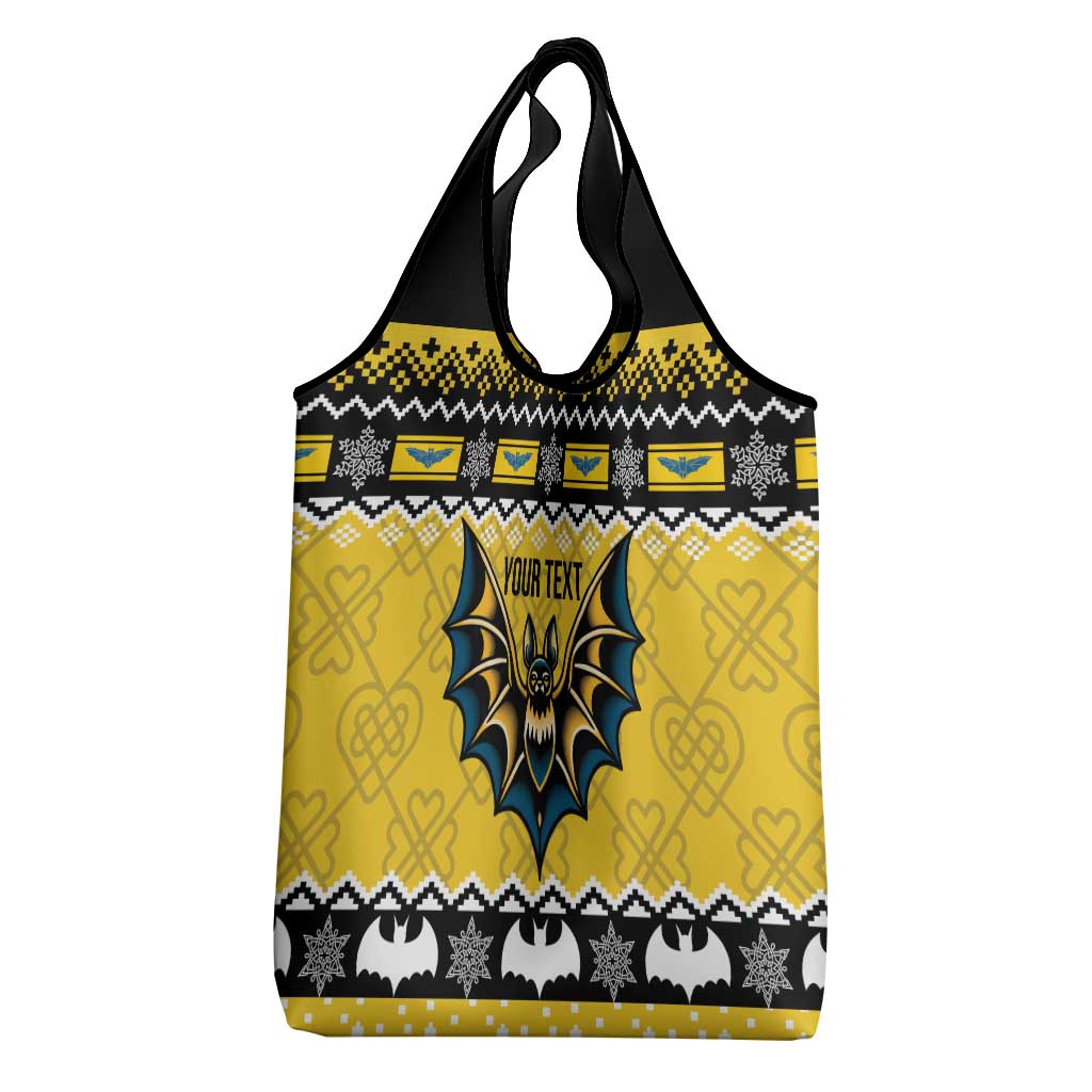 Personalized Brecknockshire Wales Christmas Grocery Bag Welsh Celtic Bat Design - Wonder Print Shop
