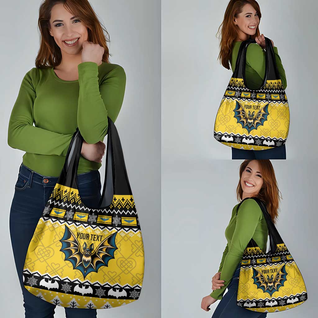 Personalized Brecknockshire Wales Christmas Grocery Bag Welsh Celtic Bat Design - Wonder Print Shop