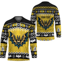 Personalized Brecknockshire Wales Christmas Hockey Jersey Welsh Celtic Bat Design - Wonder Print Shop