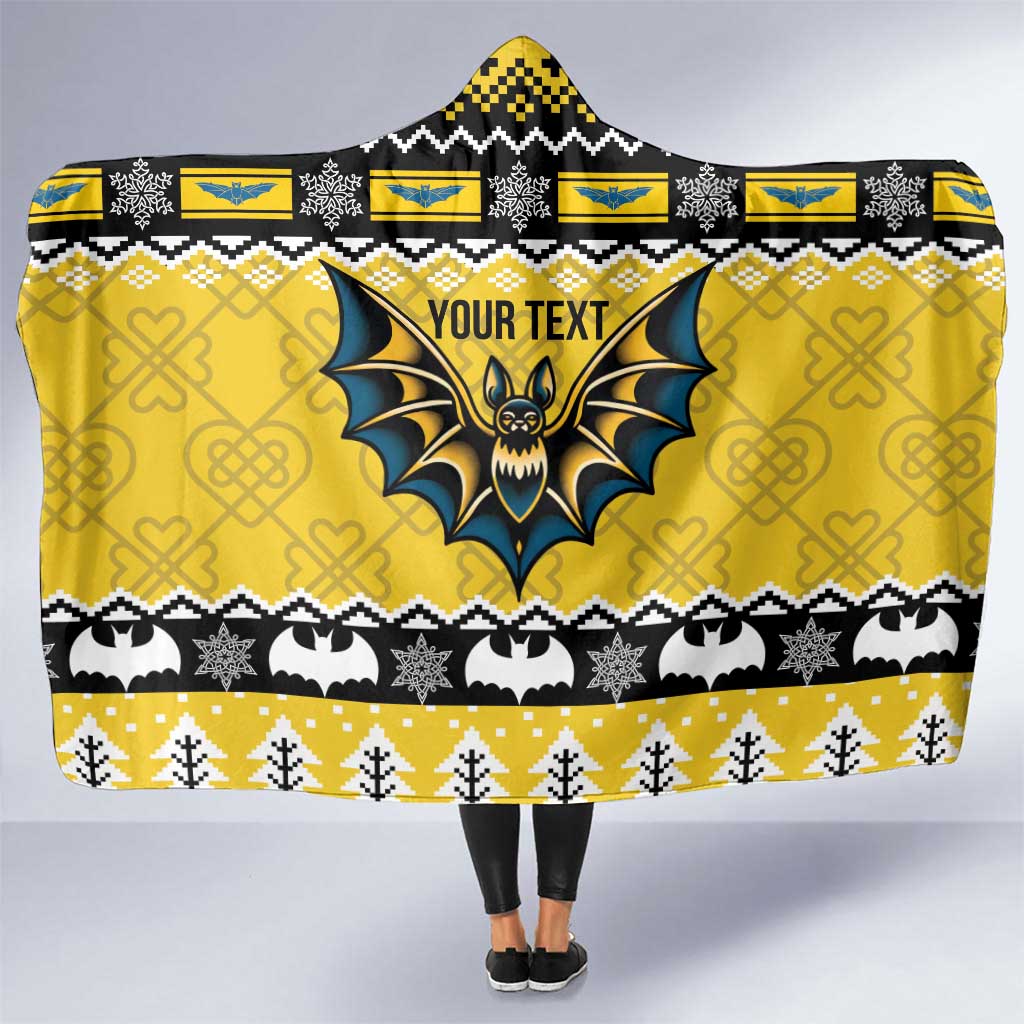 Personalized Brecknockshire Wales Christmas Hooded Blanket Welsh Celtic Bat Design - Wonder Print Shop