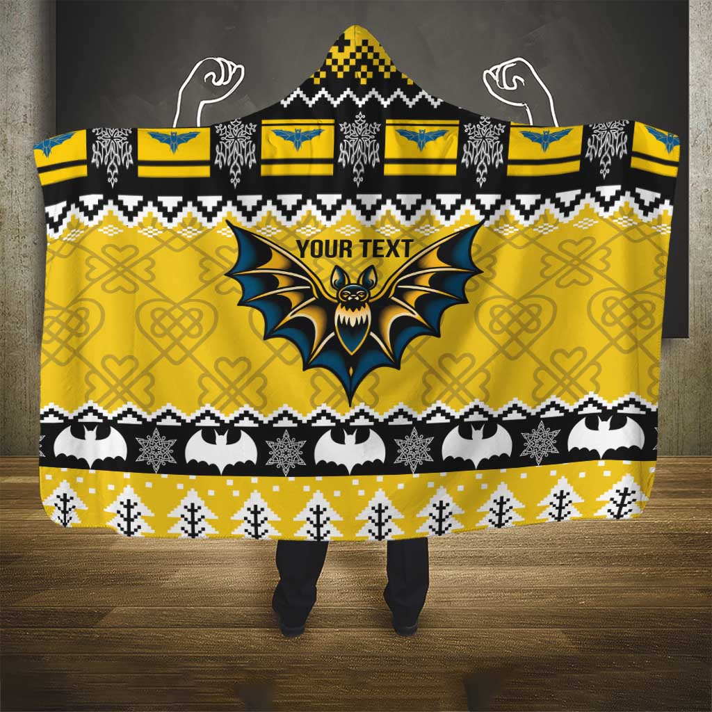 Personalized Brecknockshire Wales Christmas Hooded Blanket Welsh Celtic Bat Design - Wonder Print Shop