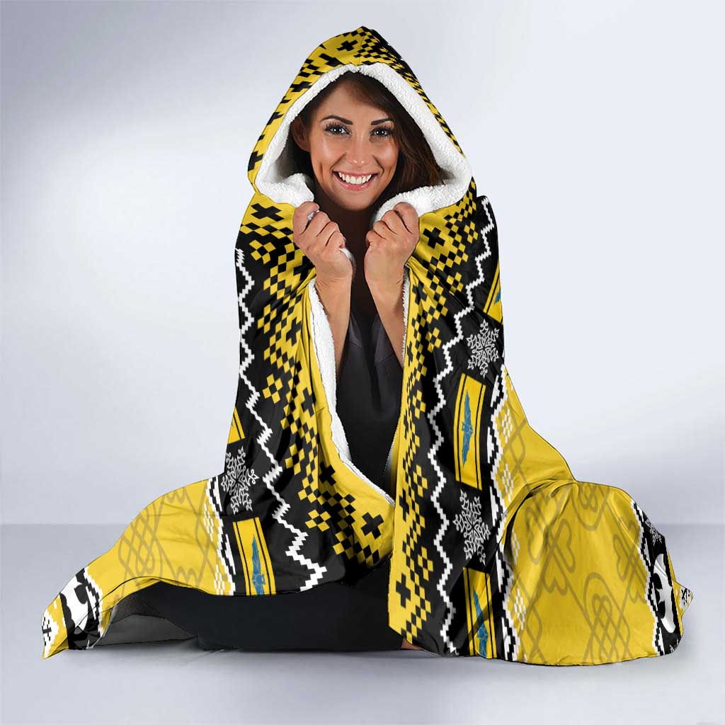 Personalized Brecknockshire Wales Christmas Hooded Blanket Welsh Celtic Bat Design - Wonder Print Shop