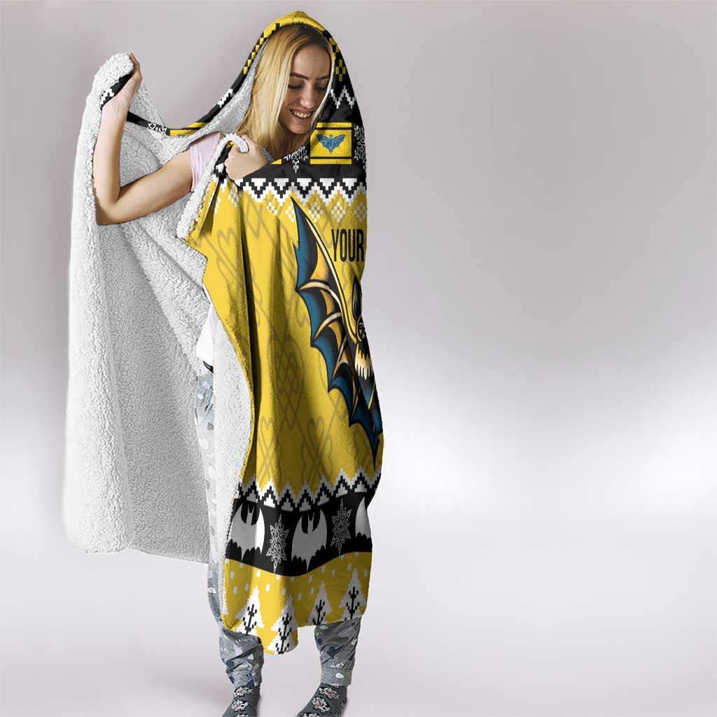 Personalized Brecknockshire Wales Christmas Hooded Blanket Welsh Celtic Bat Design - Wonder Print Shop