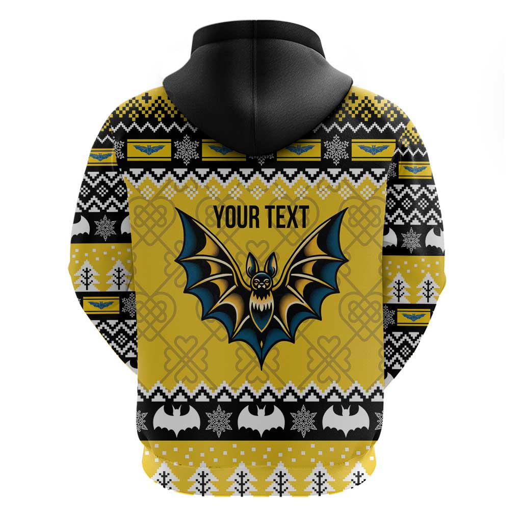 Personalized Brecknockshire Wales Christmas Hoodie Welsh Celtic Bat Design - Wonder Print Shop