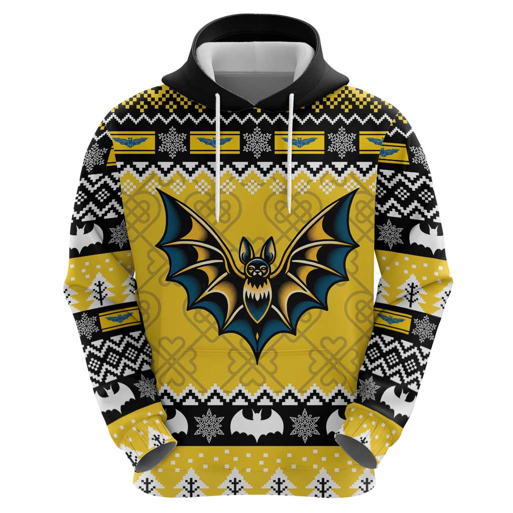 Personalized Brecknockshire Wales Christmas Hoodie Welsh Celtic Bat Design - Wonder Print Shop