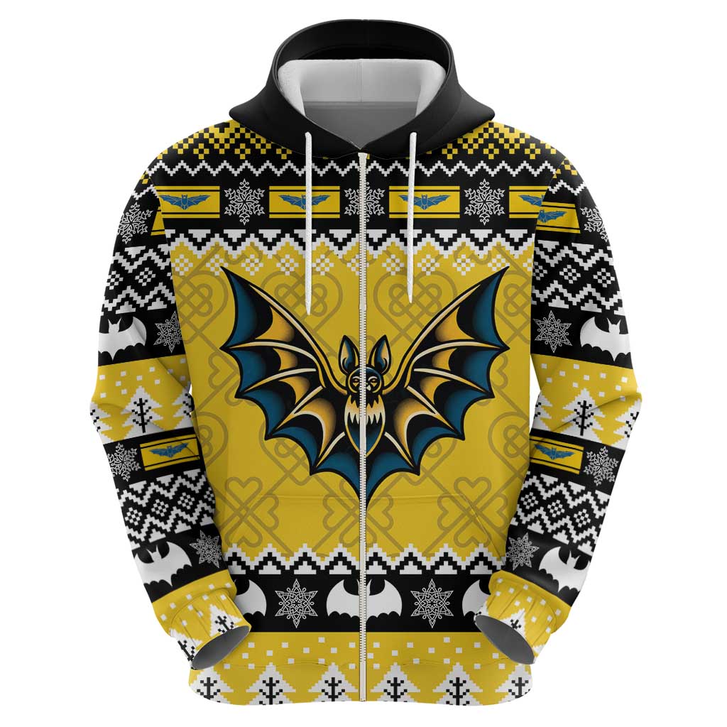 Personalized Brecknockshire Wales Christmas Hoodie Welsh Celtic Bat Design - Wonder Print Shop