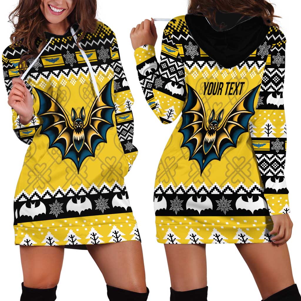 Personalized Brecknockshire Wales Christmas Hoodie Dress Welsh Celtic Bat Design - Wonder Print Shop
