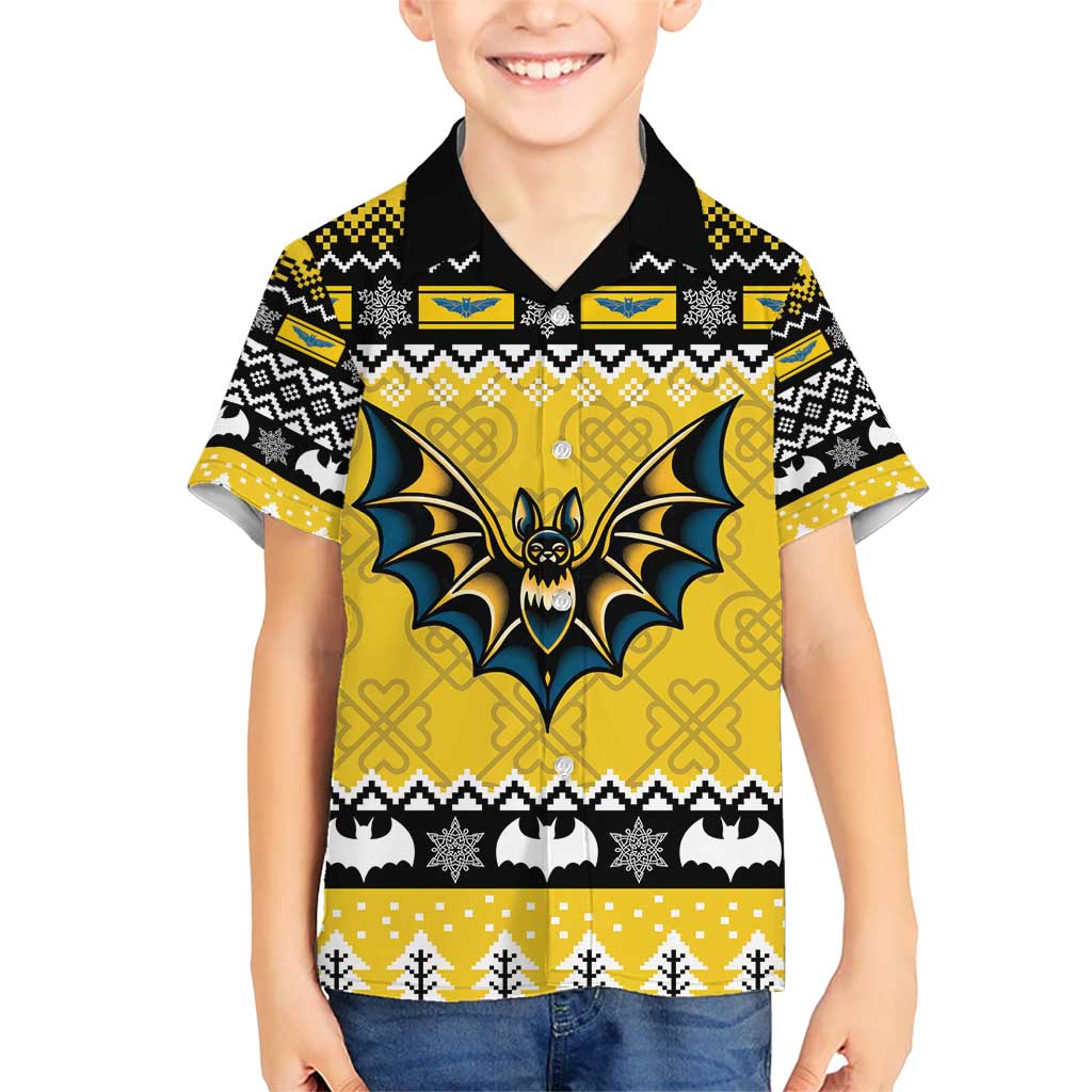 Personalized Brecknockshire Wales Christmas Kid Hawaiian Shirt Welsh Celtic Bat Design - Wonder Print Shop