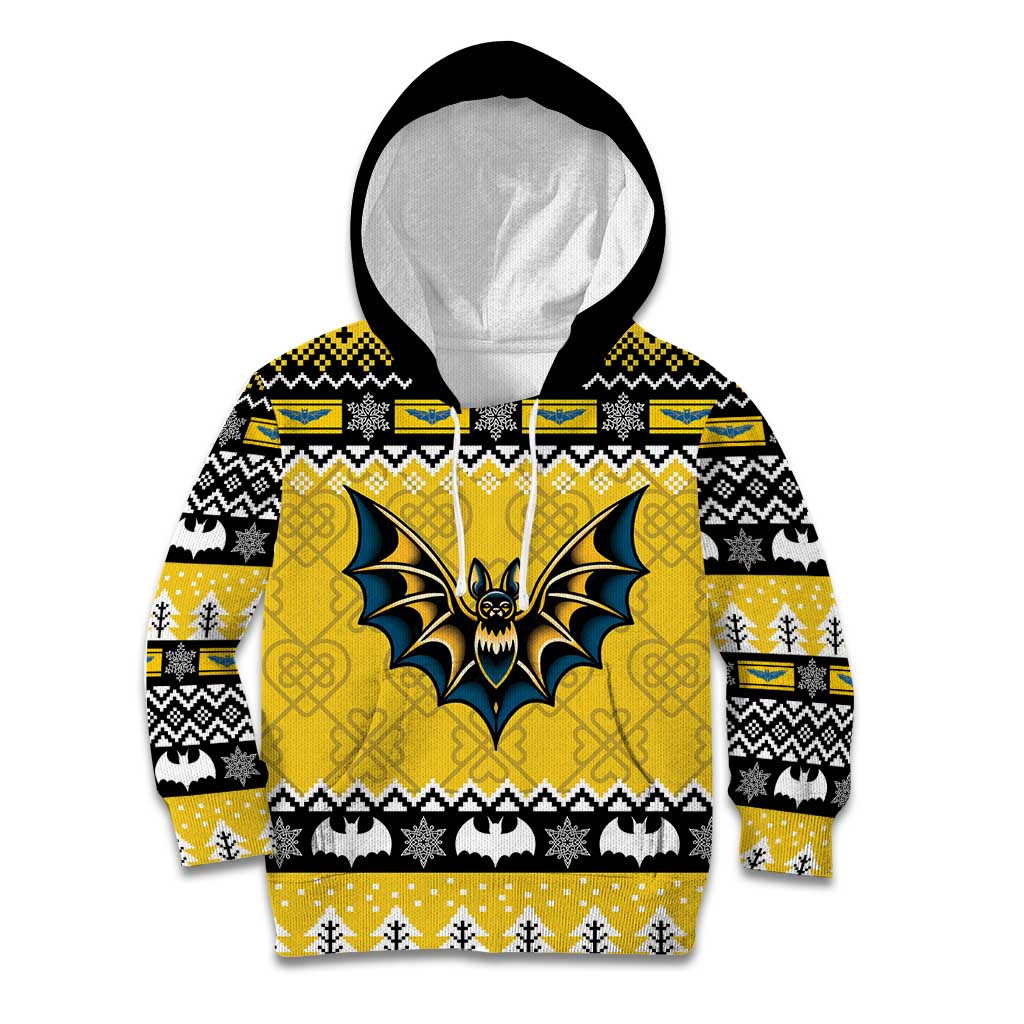 Personalized Brecknockshire Wales Christmas Kid Hoodie Welsh Celtic Bat Design - Wonder Print Shop