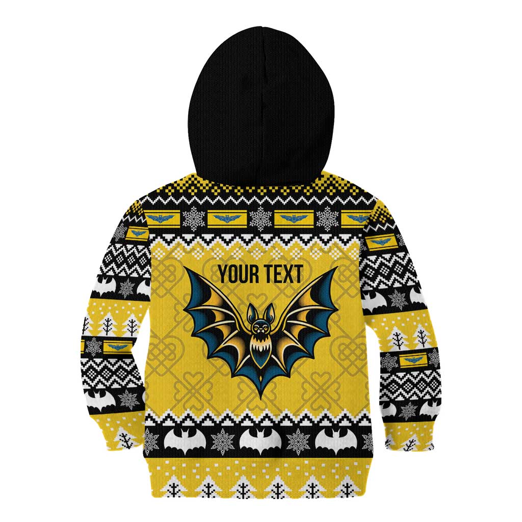 Personalized Brecknockshire Wales Christmas Kid Hoodie Welsh Celtic Bat Design - Wonder Print Shop