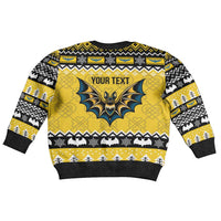 Personalized Brecknockshire Wales Christmas Kid Ugly Christmas Sweater Welsh Celtic Bat Design - Wonder Print Shop