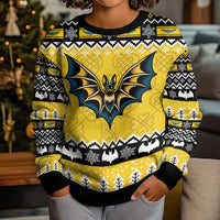 Personalized Brecknockshire Wales Christmas Kid Ugly Christmas Sweater Welsh Celtic Bat Design - Wonder Print Shop