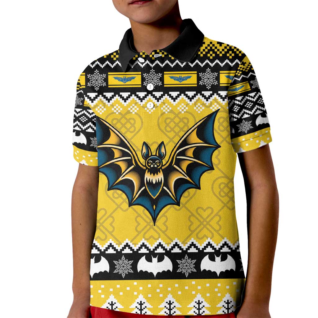 Personalized Brecknockshire Wales Christmas Kid Polo Shirt Welsh Celtic Bat Design - Wonder Print Shop