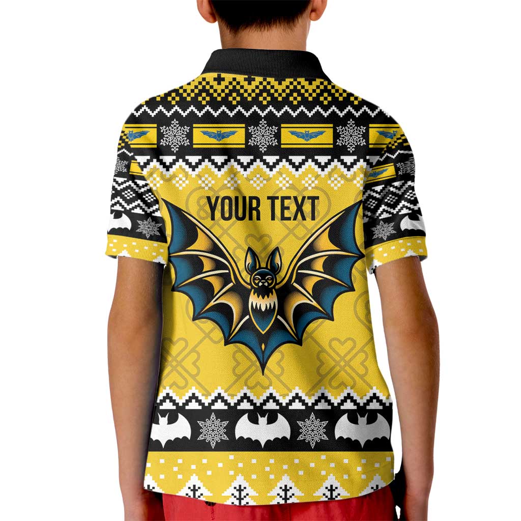 Personalized Brecknockshire Wales Christmas Kid Polo Shirt Welsh Celtic Bat Design - Wonder Print Shop