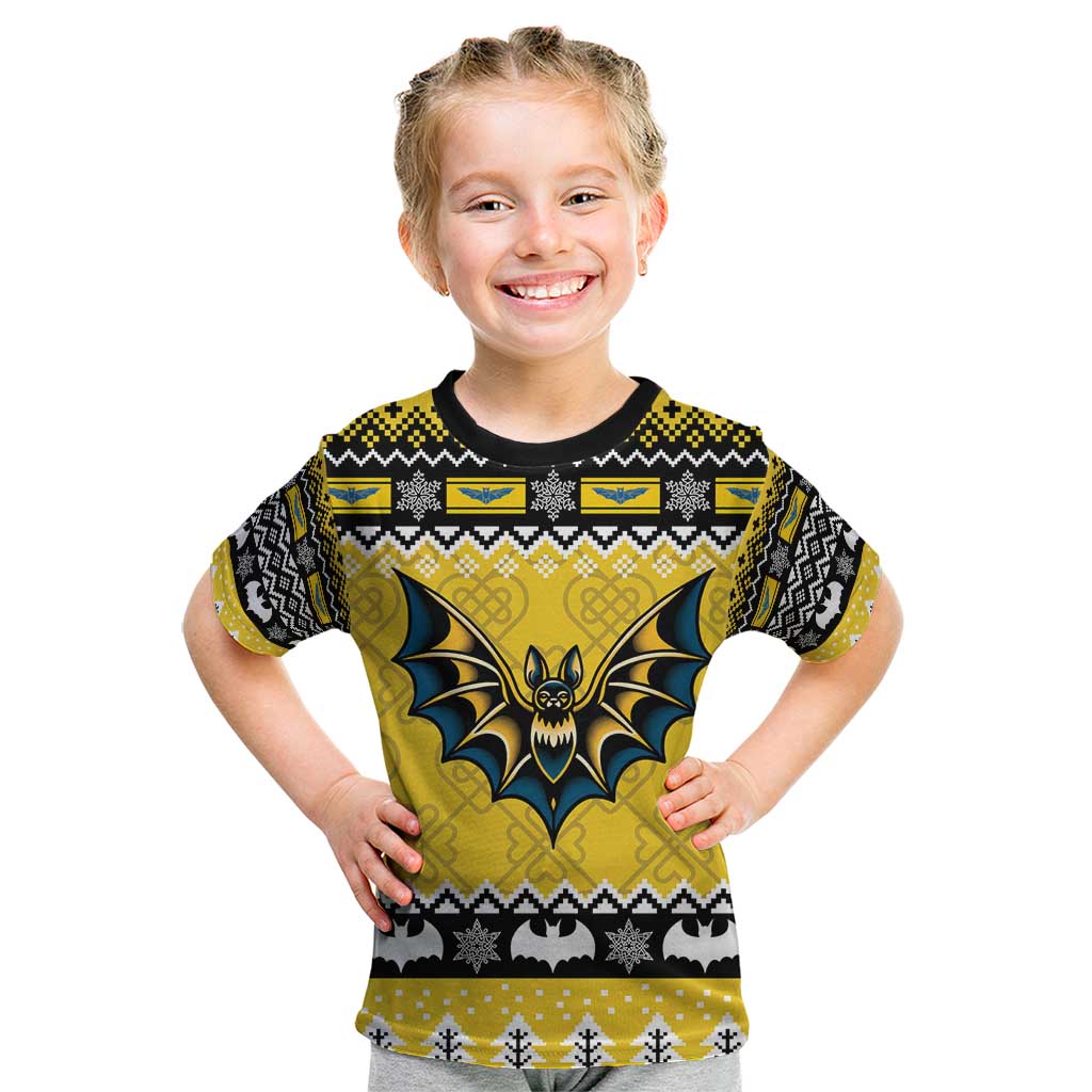 Personalized Brecknockshire Wales Christmas Kid T Shirt Welsh Celtic Bat Design - Wonder Print Shop