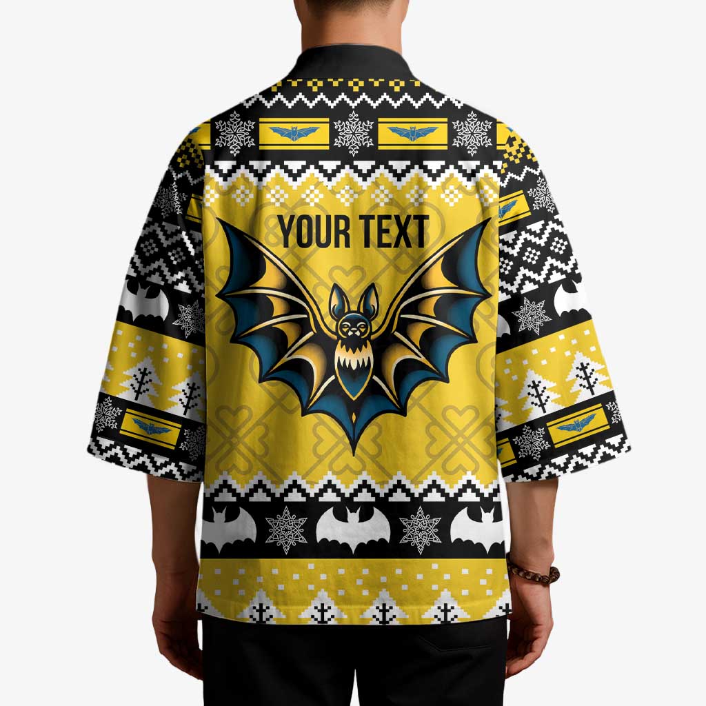 Personalized Brecknockshire Wales Christmas Kimono Welsh Celtic Bat Design - Wonder Print Shop